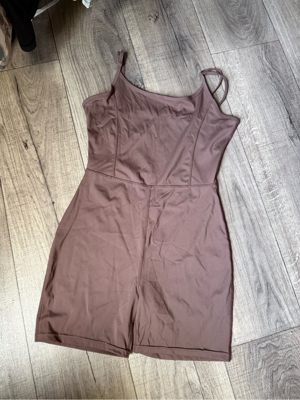 Women's Brown Stretch Romper Bodysuit